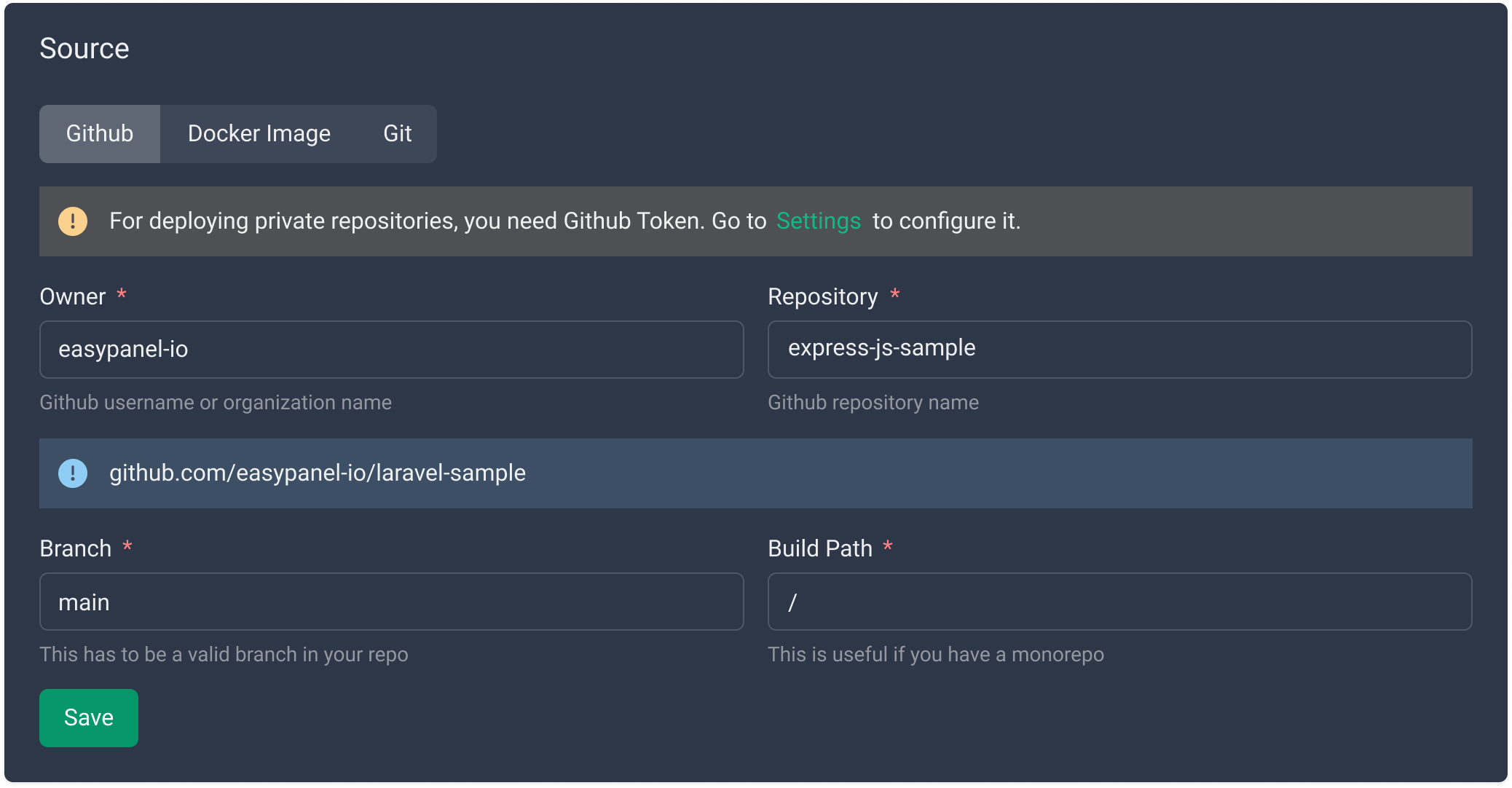 Set Git Source